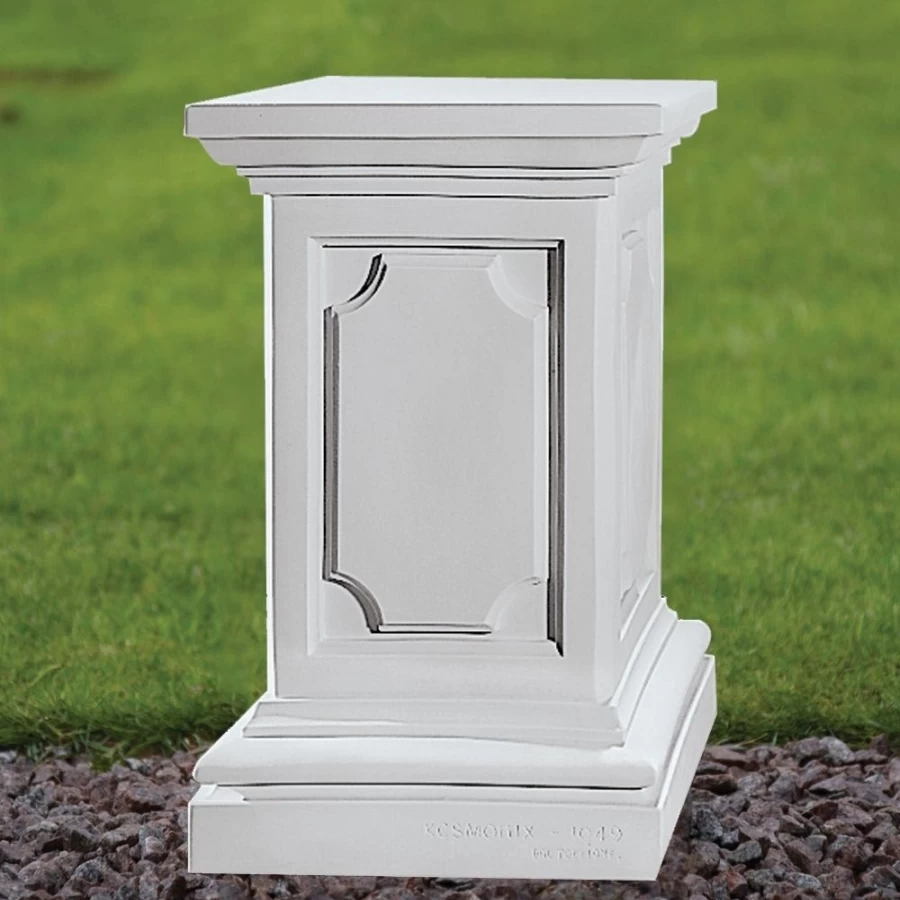 "STATUES & SCULPTURES 70Cm White Marble Resin Classic Garden Pedestal Stand"