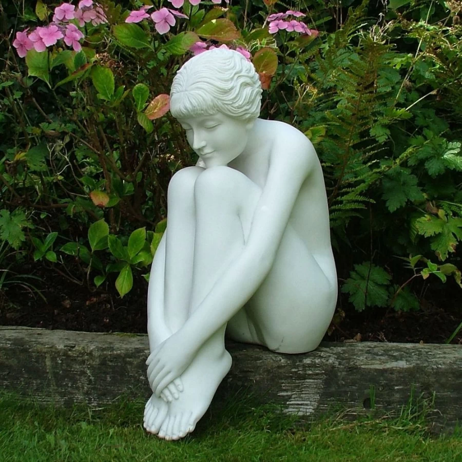 "STATUES & SCULPTURES Melina 55Cm Handcrafted Marble Resin Garden Statue for Outdoor Decor"