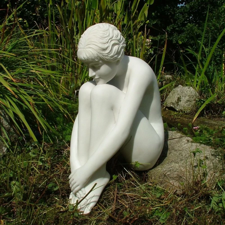 "STATUES & SCULPTURES Melina 55Cm Handcrafted Marble Resin Garden Statue for Outdoor Decor"
