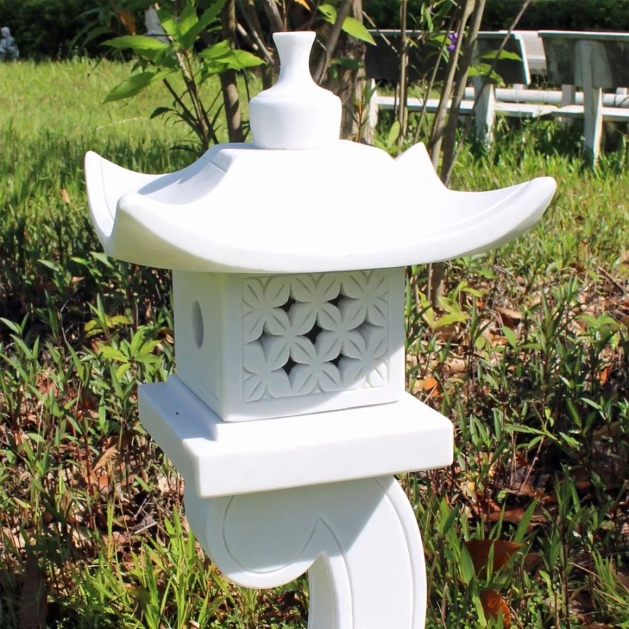 "Japanese Pagoda Lantern Statue - One Tier Marble Garden Sculpture by STATUES & SCULPTURES"