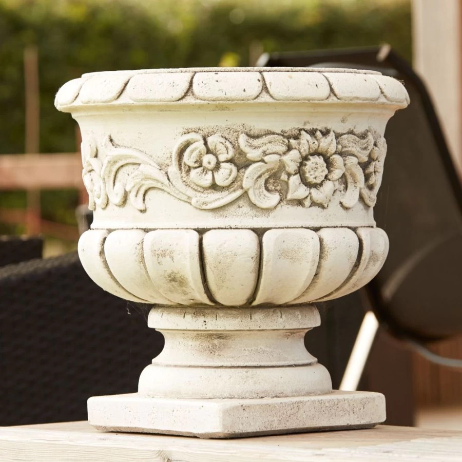 "STATUES & SCULPTURES Colmar Stone Vase - Outdoor Garden Planter for Patio Decor"
