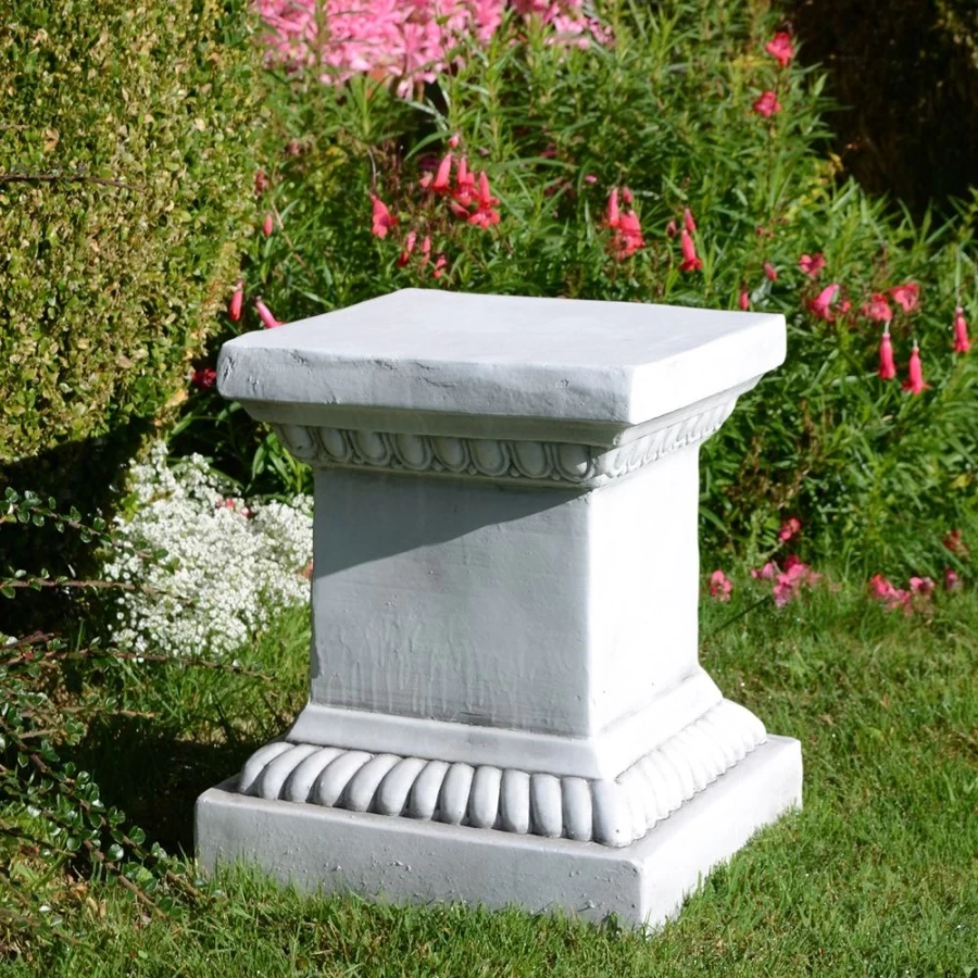 "STATUES & SCULPTURES 36Cm Resin Garden Pedestal Stand - Decorative Stone Column for Outdoor & Indoor Use"