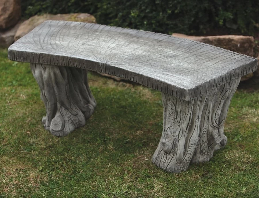 "STATUES & SCULPTURES Woodland Stone Garden Bench - Handcrafted Outdoor Seating"