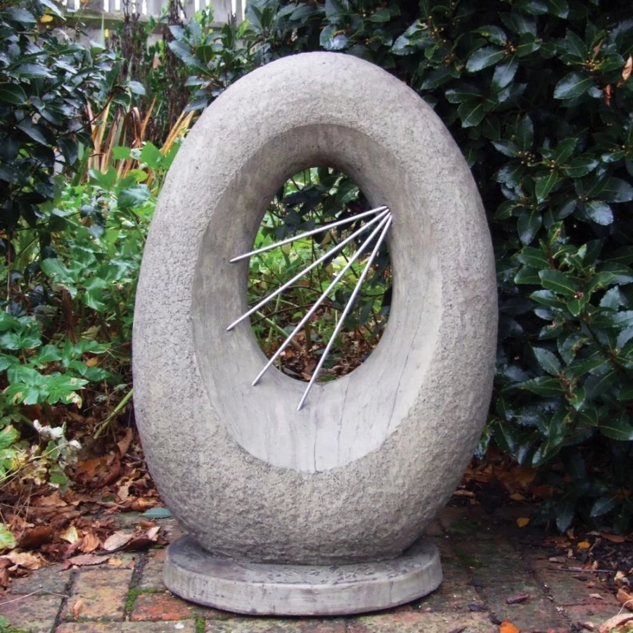 "STATUES & SCULPTURES Sunblast Modern Stone Outdoor Garden Statue – Contemporary Art Decor"