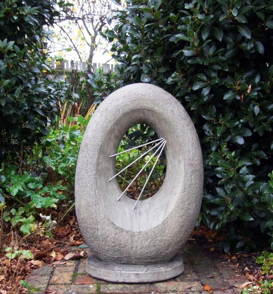 "STATUES & SCULPTURES Sunblast Modern Stone Outdoor Garden Statue – Contemporary Art Decor"