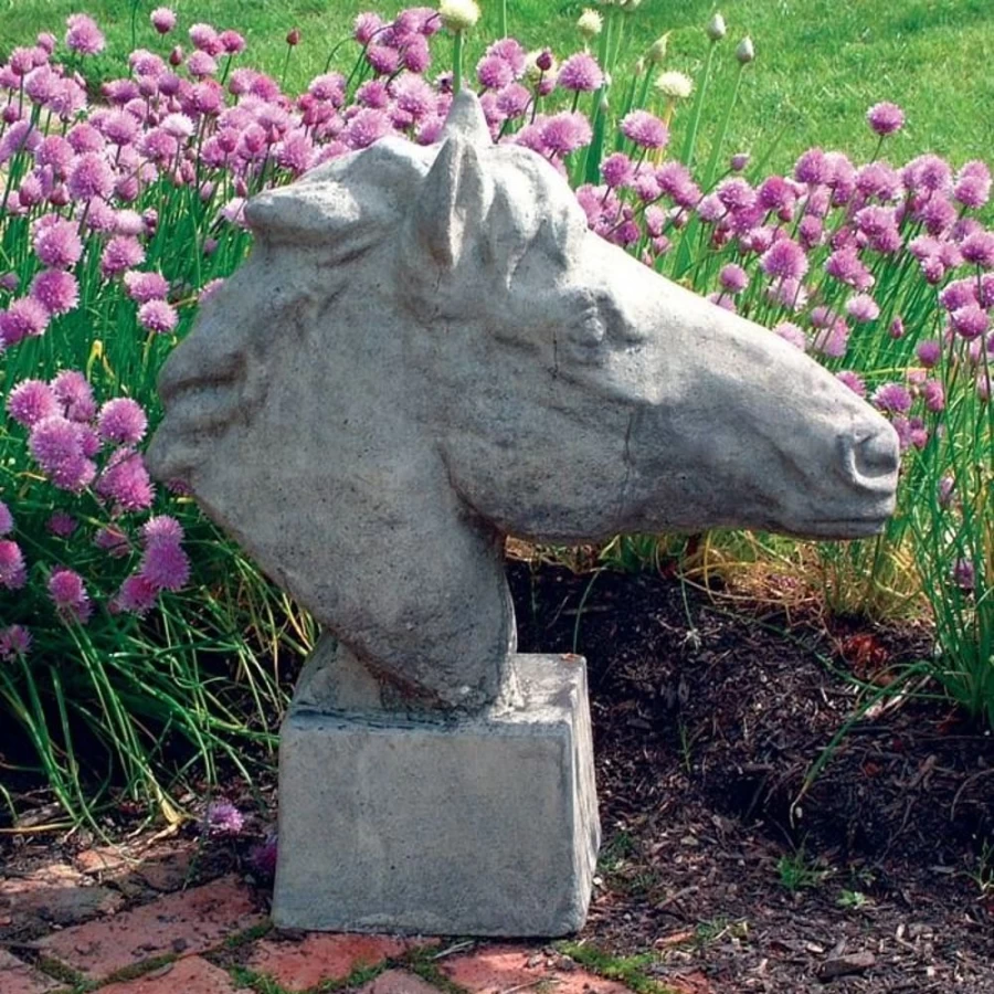 "Elegant Horse Head Stone Statue for Garden Decor – Handcrafted Sculpture by STATUES & SCULPTURES"