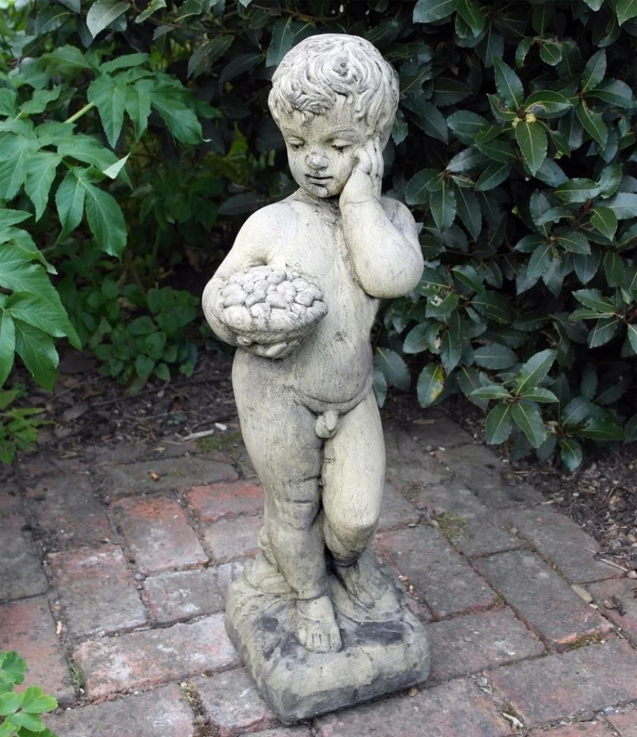 "Nude Boy Garden Statue - Classic Stone Sculpture by STATUES & SCULPTURES"