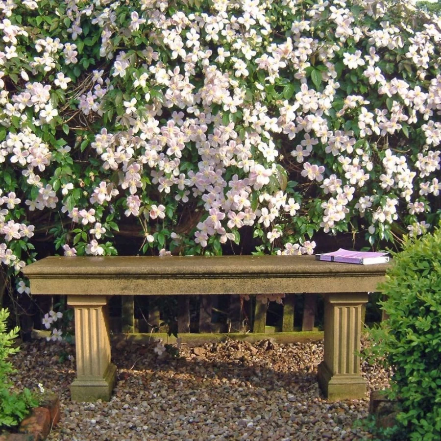"STATUES & SCULPTURES Heritage Straight Stone Outdoor Garden Bench"