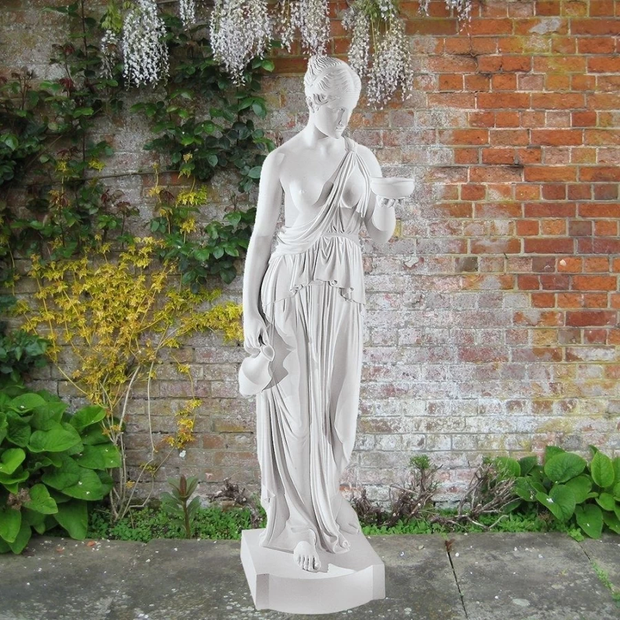 "STATUES & SCULPTURES Hebe 120cm Handcrafted Marble Resin Garden Statue for Outdoor Decor"