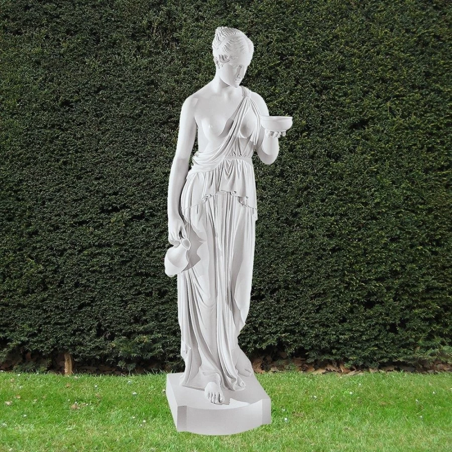"STATUES & SCULPTURES Hebe 120cm Handcrafted Marble Resin Garden Statue for Outdoor Decor"