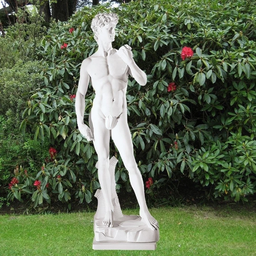 "Michelangelo's David Statue 163cm - Premium Marble Resin Outdoor Garden Sculpture by STATUES & SCULPTURES"