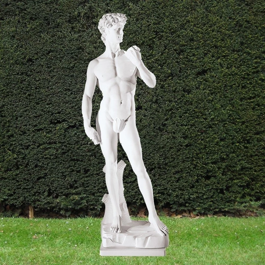 "Michelangelo's David Statue 163cm - Premium Marble Resin Outdoor Garden Sculpture by STATUES & SCULPTURES"