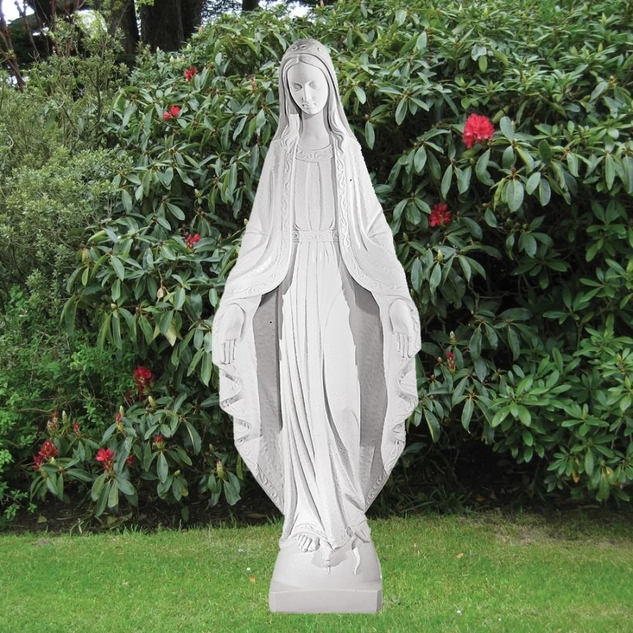 "Virgin Mary 118cm Outdoor Garden Statue – Handcrafted Marble Resin Religious Sculpture by STATUES & SCULPTURES"