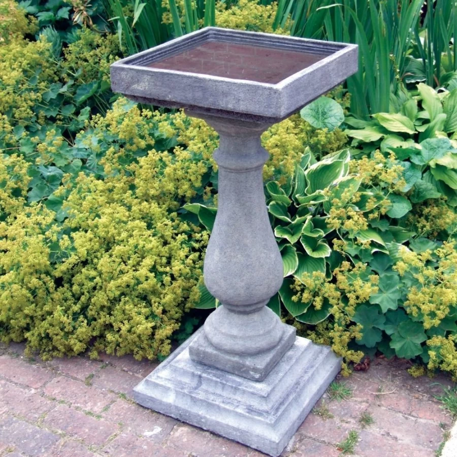 "STATUES & SCULPTURES 99Cm Stone Baluster Pedestal Garden Bird Bath"