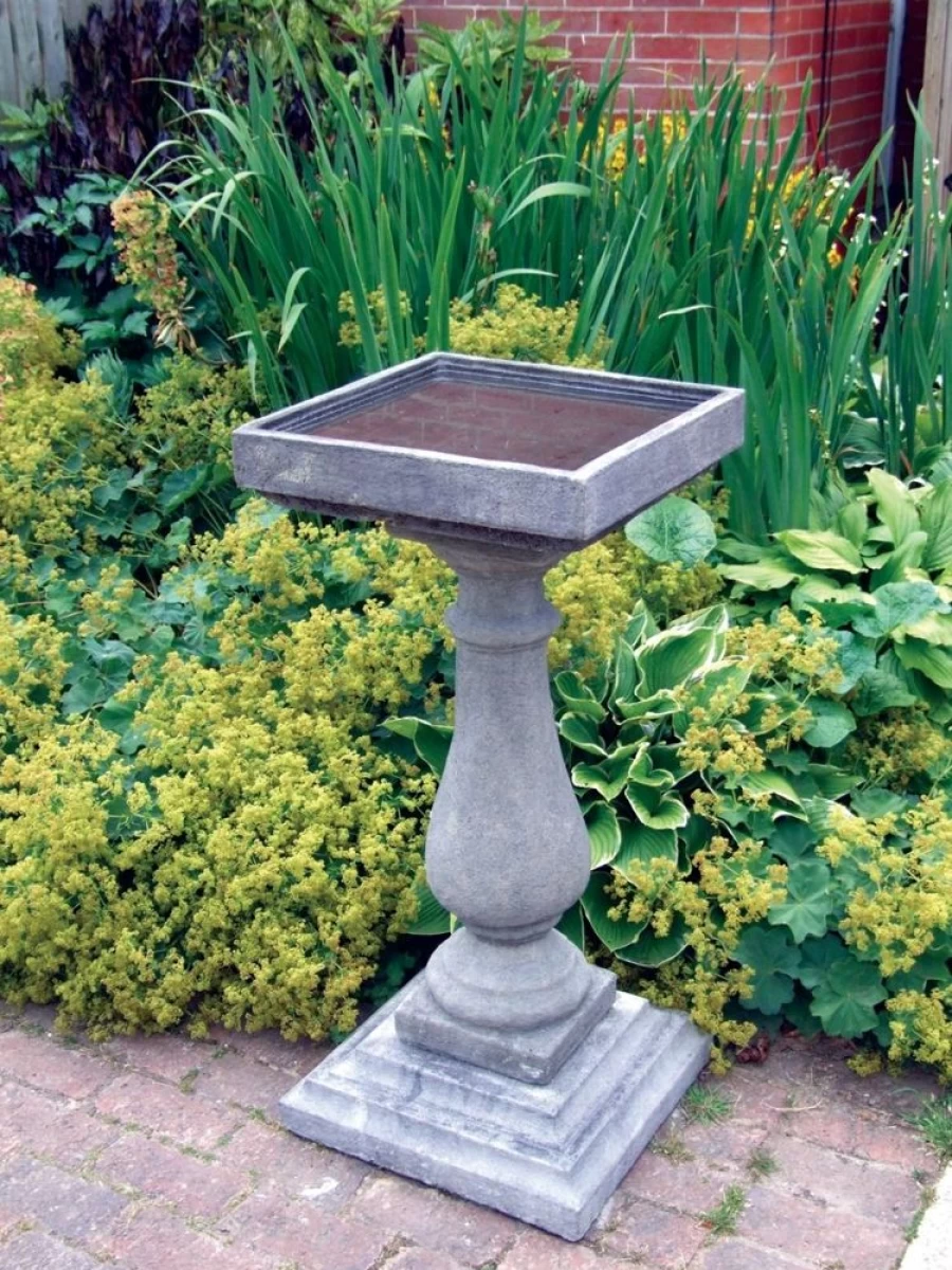 "STATUES & SCULPTURES 99Cm Stone Baluster Pedestal Garden Bird Bath"