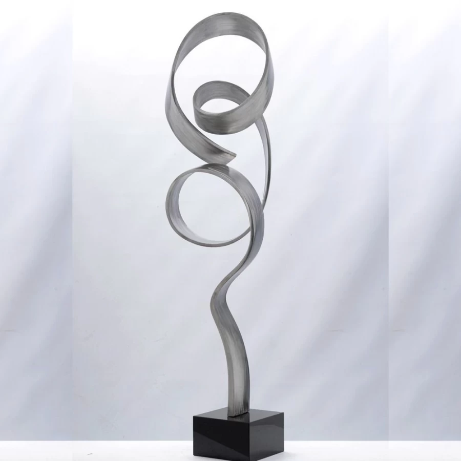 "STATUES & SCULPTURES 130cm Stainless Steel Infinite Garden Art Sculpture - Modern Outdoor Metal Decor"