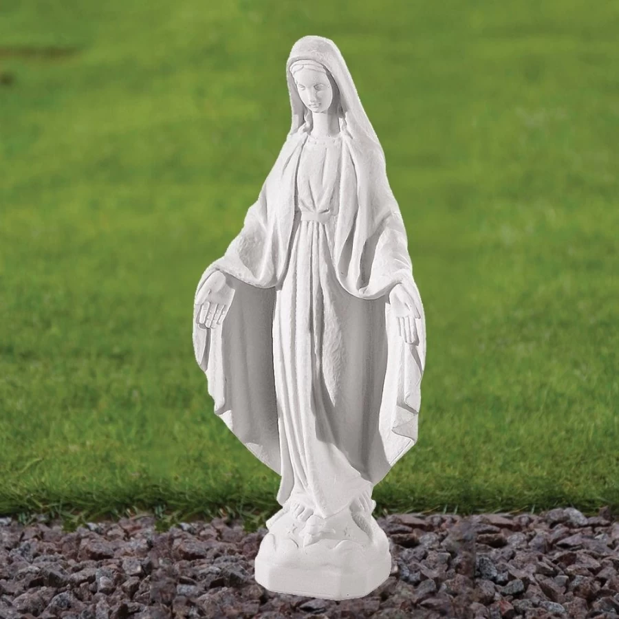 "35cm Virgin Mary Garden Statue - Handcrafted Marble Resin Outdoor Religious Sculpture by STATUES & SCULPTURES"