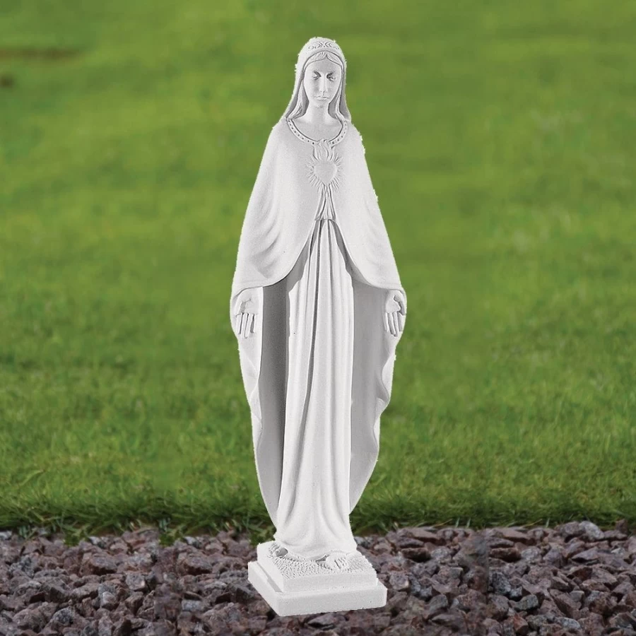 "35cm Virgin Mary Garden Statue - Handcrafted Marble Resin Outdoor Religious Sculpture by STATUES & SCULPTURES"