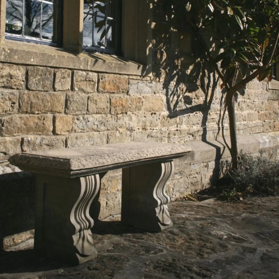 "STATUES & SCULPTURES Modern Straight Plain Stone Garden Bench – Durable Outdoor Seating"