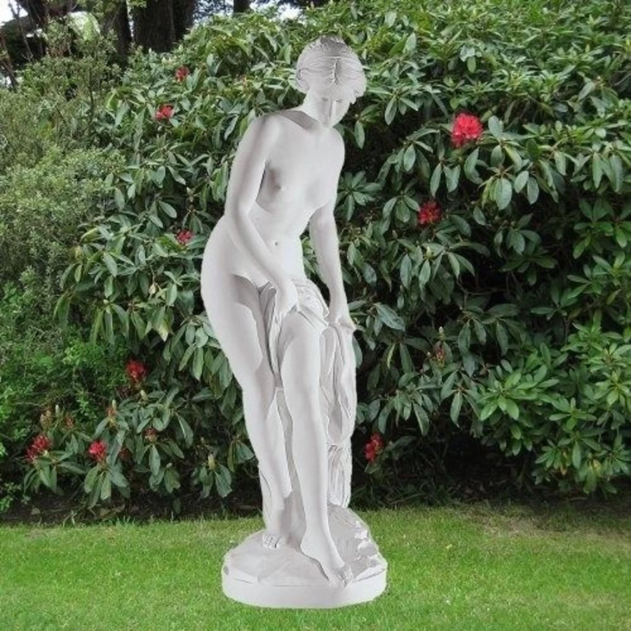 "STATUES & SCULPTURES 65Cm Bathing Goddess Garden Statue - Handcrafted Marble Resin Outdoor Decor"