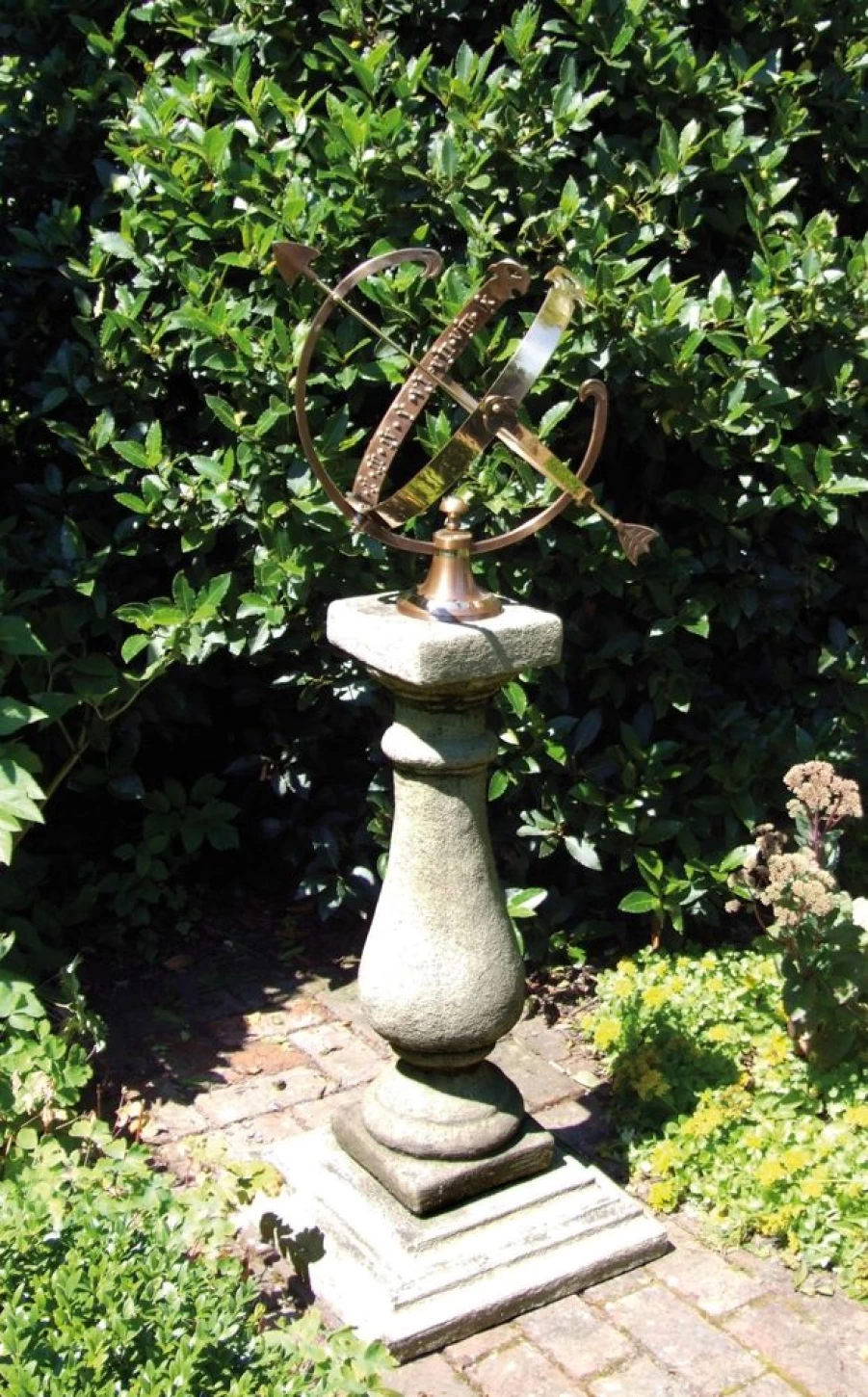 "STATUES & SCULPTURES Large Baluster Armillary Sundial - Stone Garden Decor"