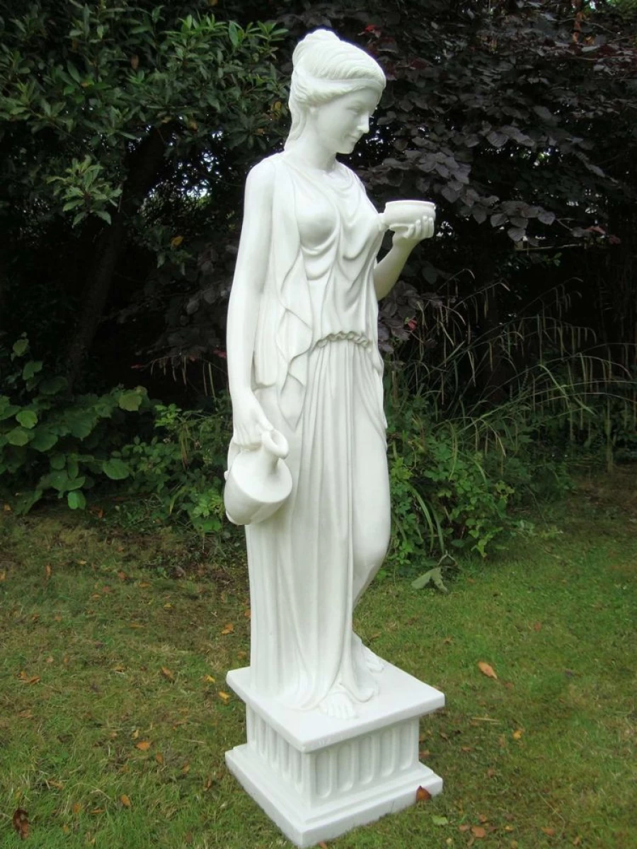 "STATUES & SCULPTURES Hebe 85cm Handcrafted Marble Resin Outdoor Garden Statue Greek Goddess Decor"