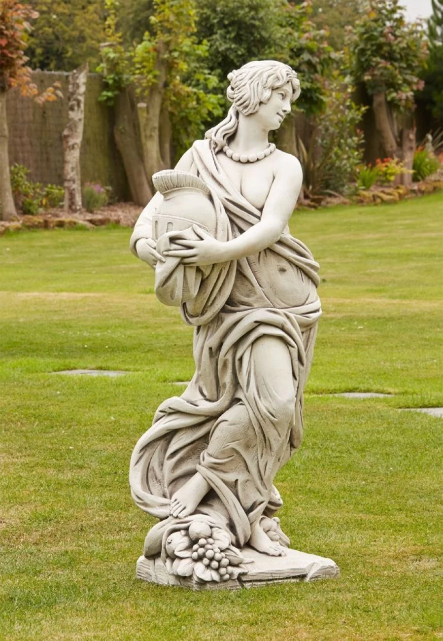 "Roman Goddess Gladiator Statue - Handcrafted Stone Garden Sculpture by STATUES & SCULPTURES"