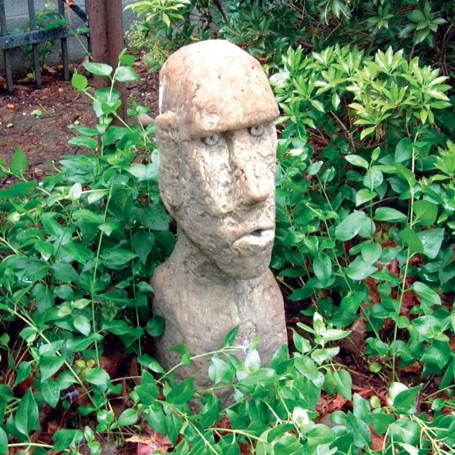 "Easter Island Head Statue 52cm - Rapa Nui Moai Garden Sculpture in Stone by STATUES & SCULPTURES"