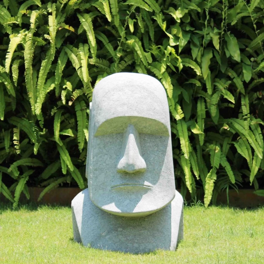 "Easter Island Moai Statue 80cm Outdoor Garden Sculpture – STATUES & SCULPTURES"