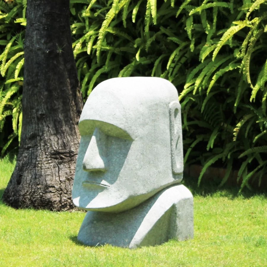 "Easter Island Moai Statue 80cm Outdoor Garden Sculpture – STATUES & SCULPTURES"