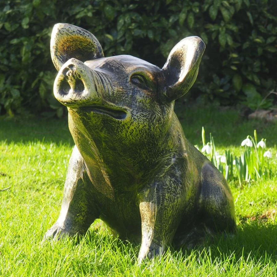 "Life-Size Bronze Sheep Garden Statue – Outdoor Animal Sculpture by STATUES & SCULPTURES"