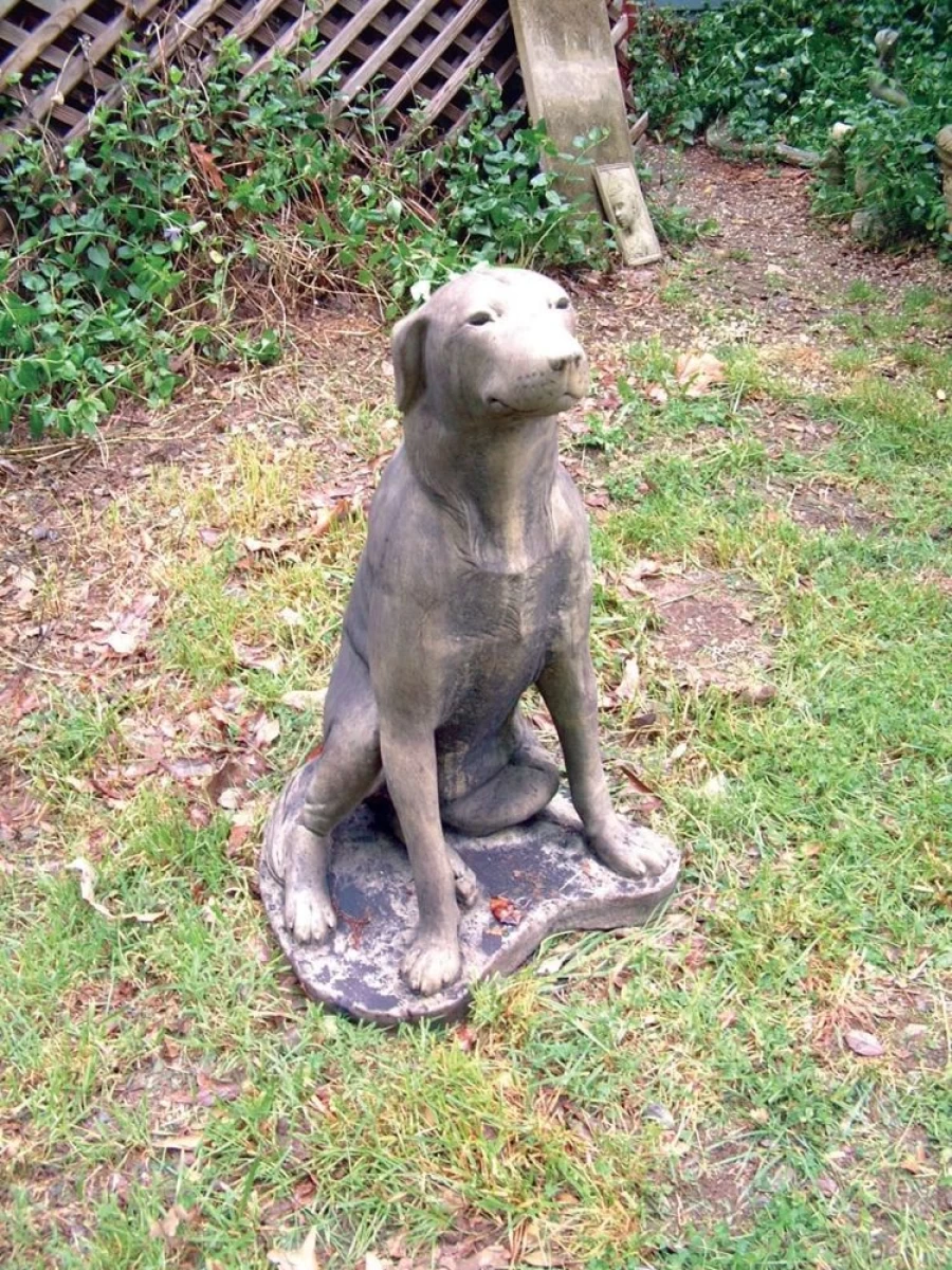 Hand-Carved Labrador Stone Outdoor Garden Sculpture by STATUES & SCULPTURES