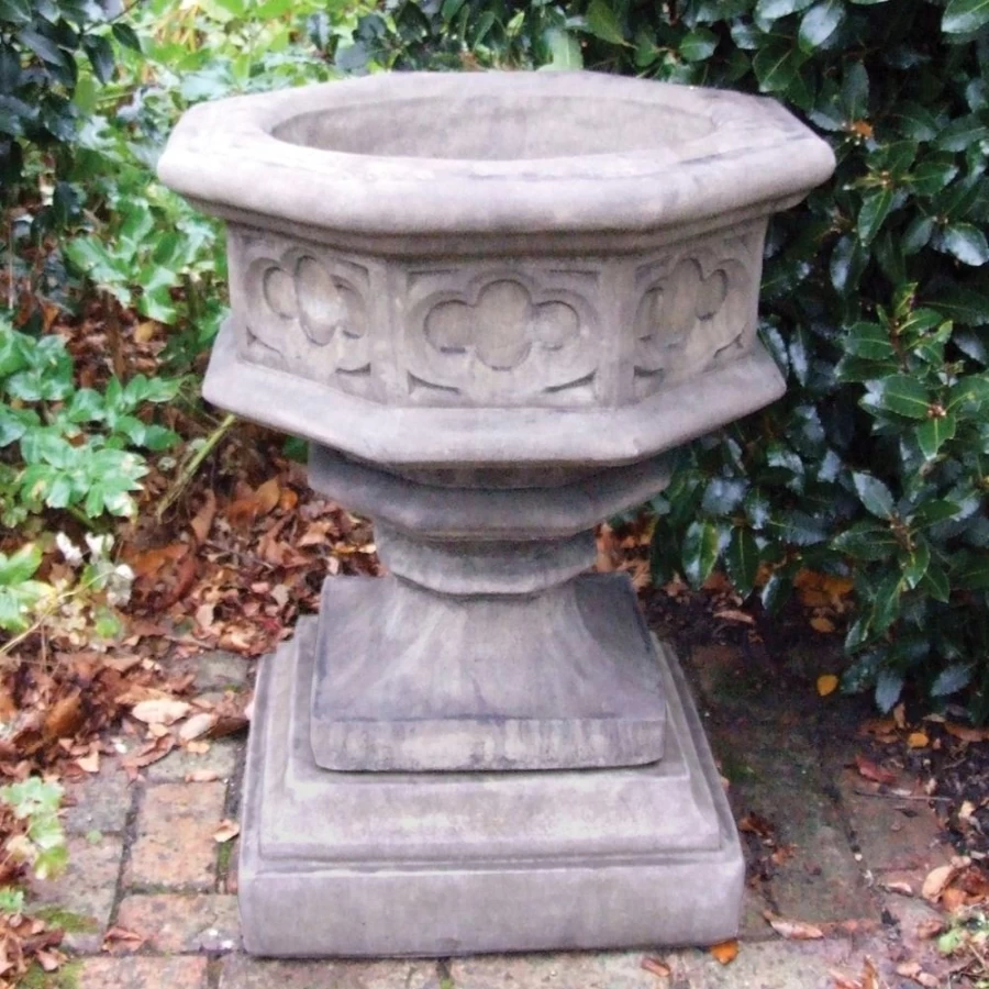 Gothic Style Stone Planter - STATUES & SCULPTURES Handcrafted Garden Decor