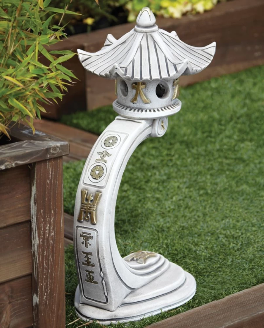 Japanese Medium Curved Pagoda Stone Garden Statue – Traditional Zen Sculpture