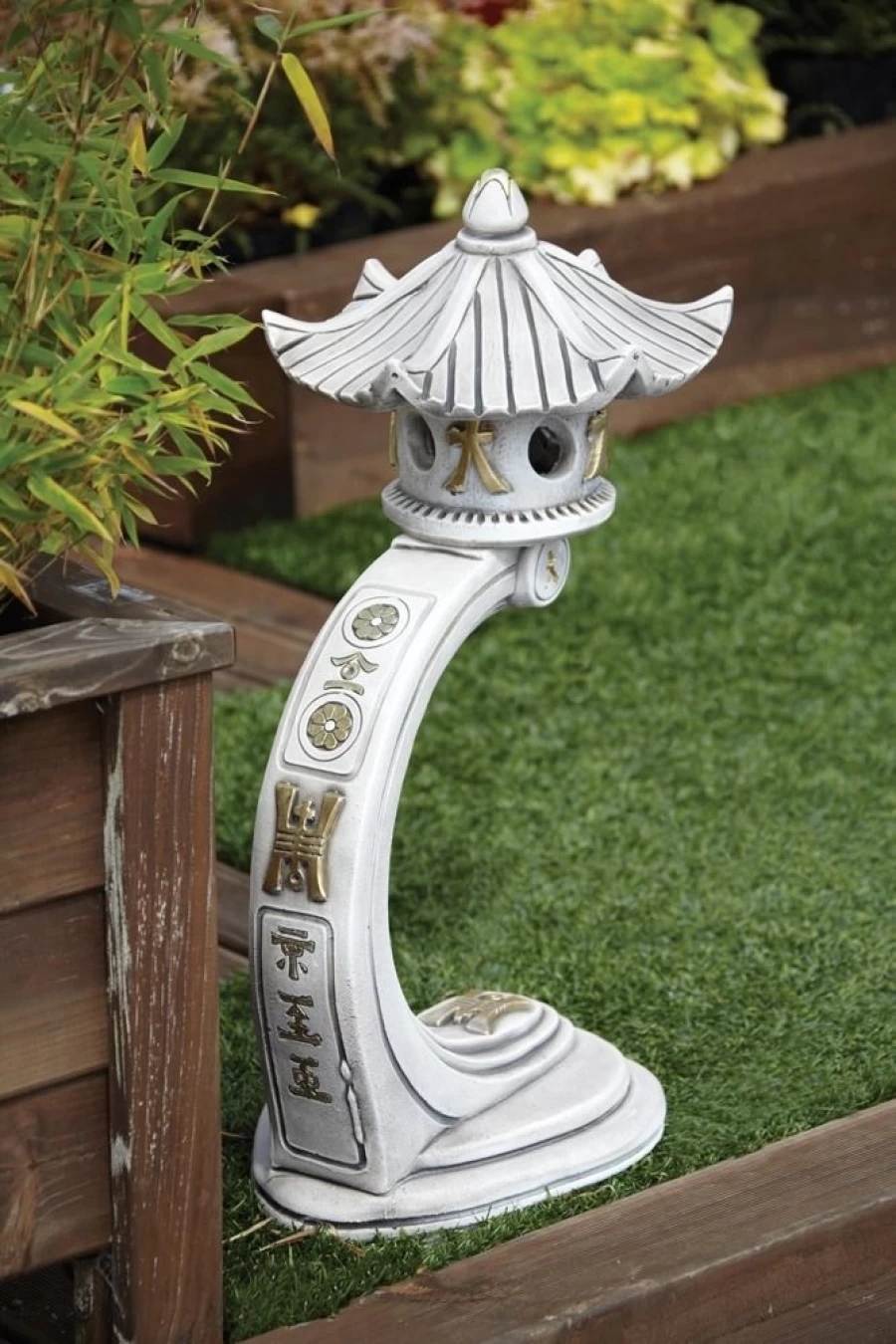 Japanese Medium Curved Pagoda Stone Garden Statue – Traditional Zen Sculpture