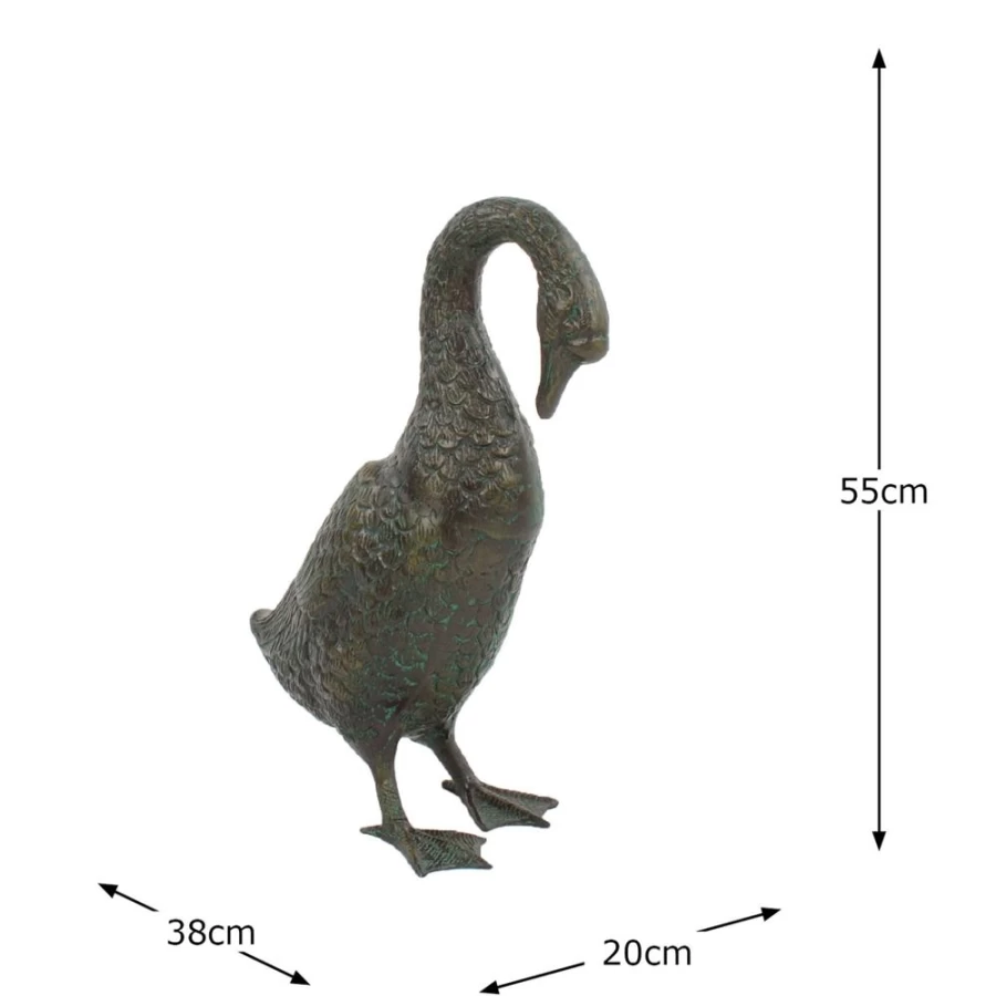 "STATUES & SCULPTURES 55Cm Bronze Goose Metal Garden Statue Outdoor Decor"
