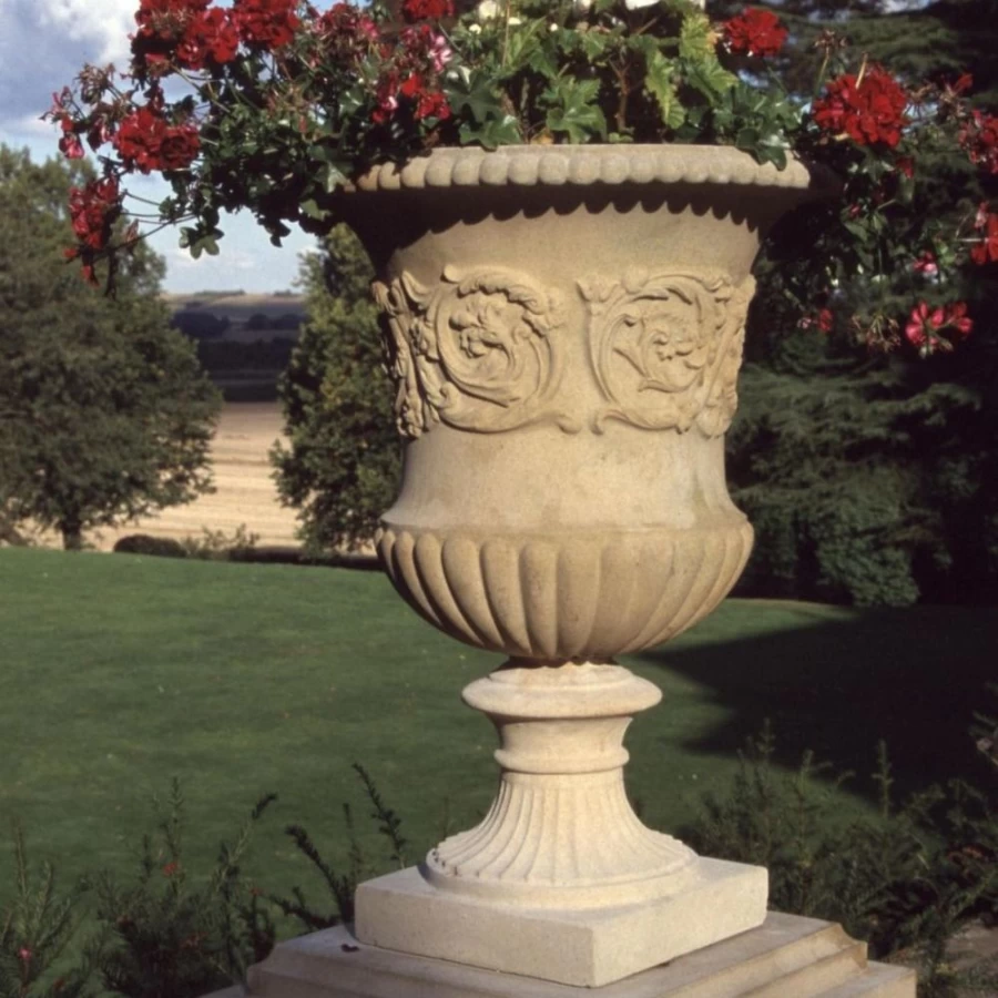 "STATUES & SCULPTURES Montpellier Stone Vase - Garden Planter Outdoor Decor"