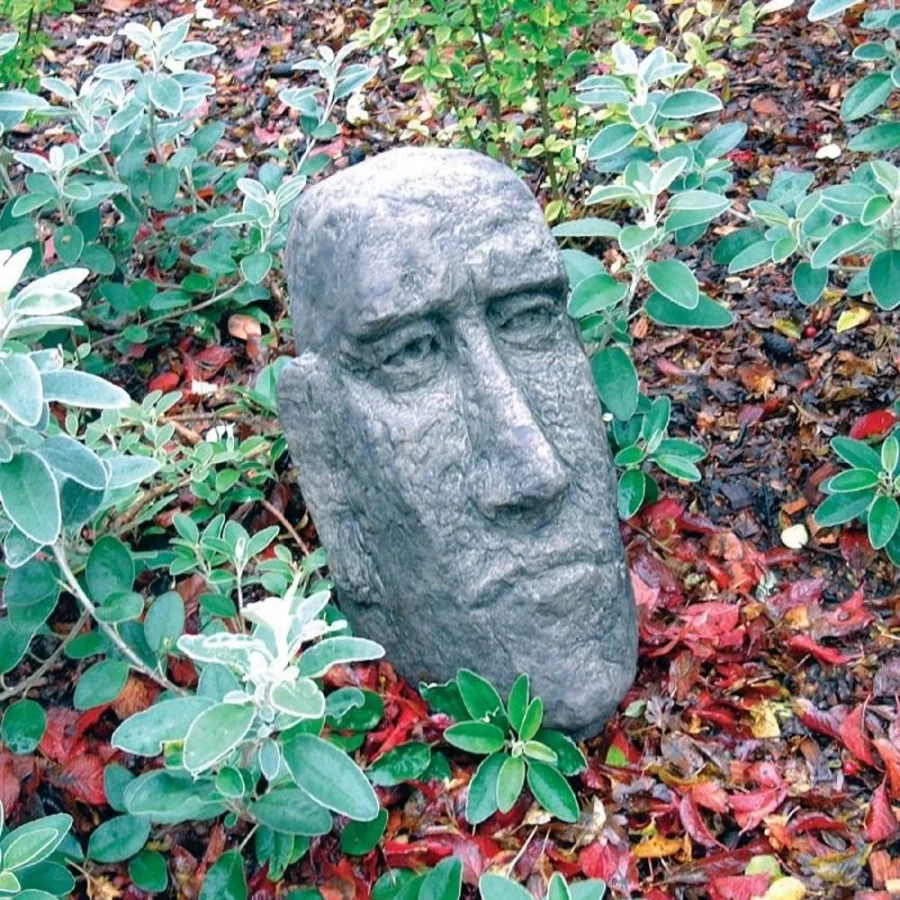 "Moai Easter Island Statue 39cm - Handcrafted Stone Garden Decor by STATUES & SCULPTURES"