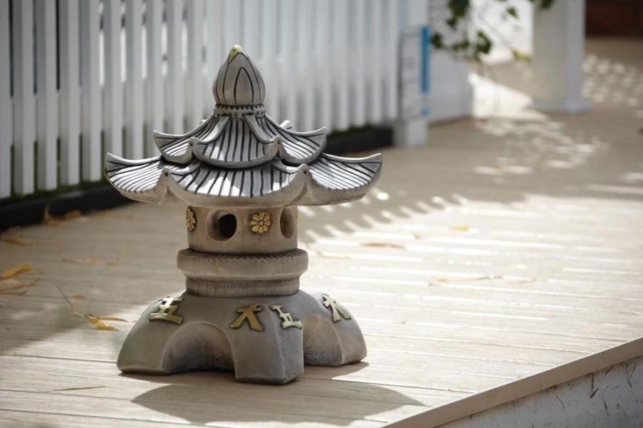"Double Top Japanese Pagoda Stone Garden Statue – Traditional Zen Outdoor Decor by STATUES & SCULPTURES"