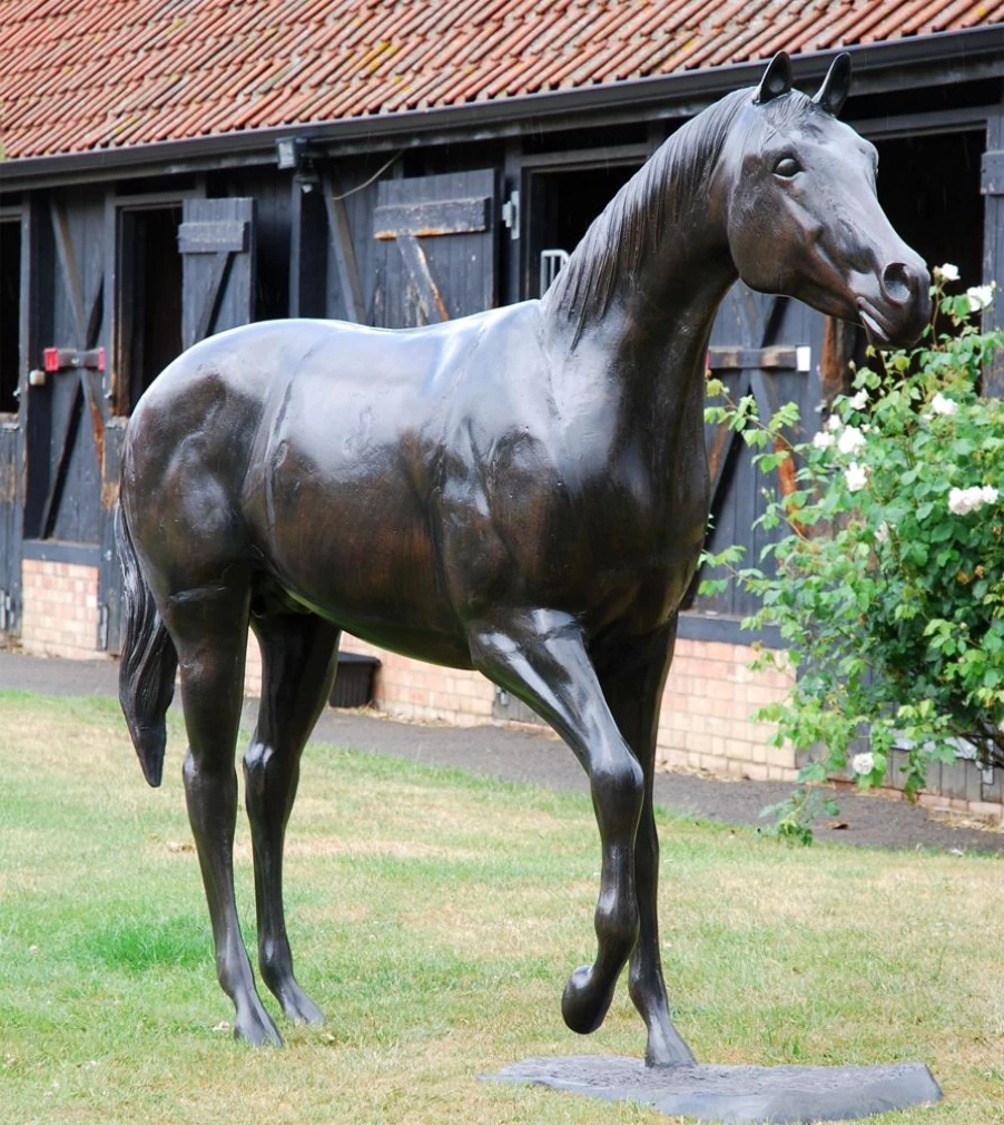 "Elegant Race Horse Bronze Statue for Garden – Premium Metal Sculpture by STATUES & SCULPTURES"