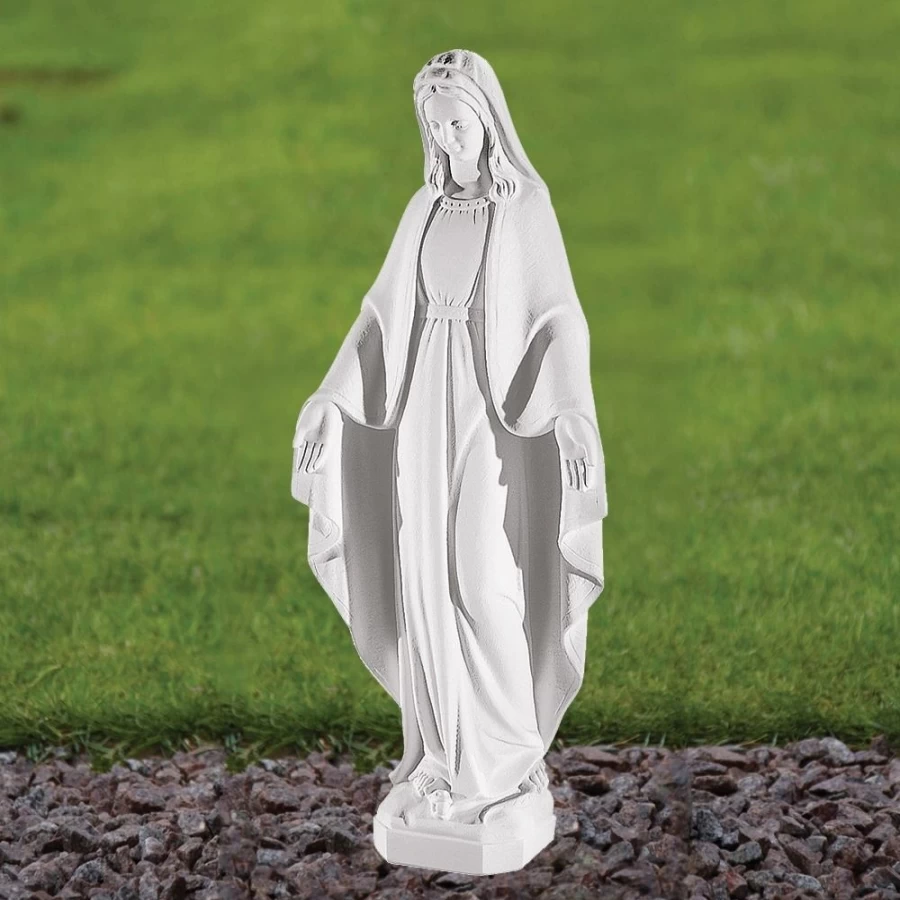 "60cm Virgin Mary Garden Statue - Handcrafted Marble Resin Outdoor Religious Sculpture by STATUES & SCULPTURES"