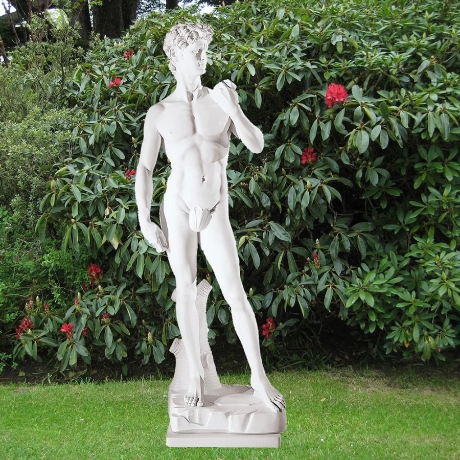 "Michelangelo's David Statue 65cm - Premium Marble Resin Garden Sculpture by STATUES & SCULPTURES"