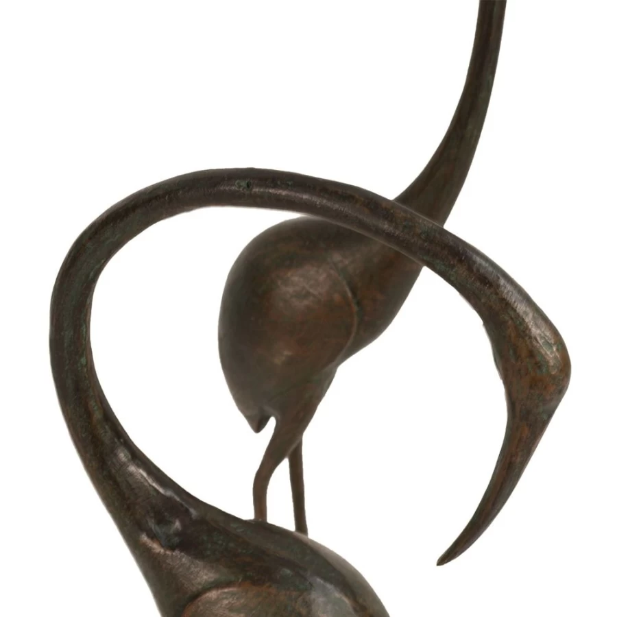"STATUES & SCULPTURES Modern Bronze Crane Garden Statue - Elegant Outdoor Decor"