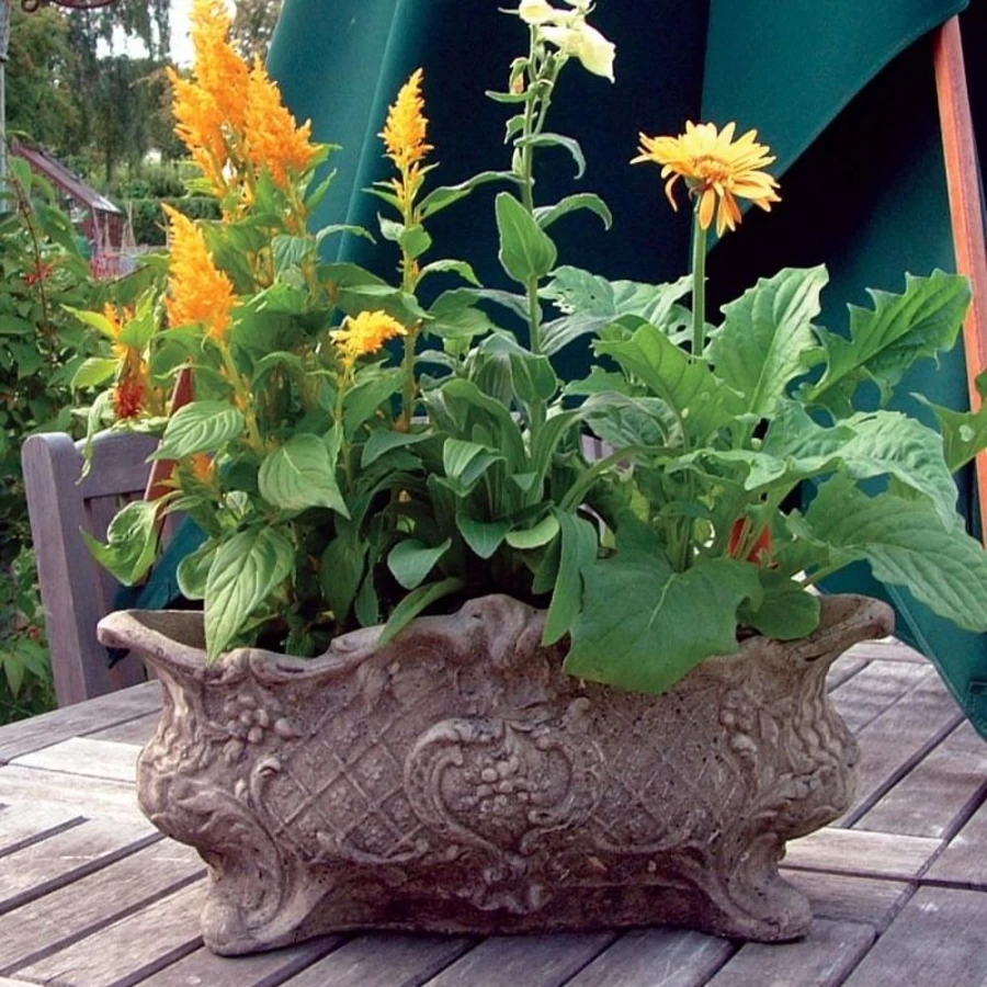 "STATUES & SCULPTURES Modena 26 Inch Stone Vase Outdoor Garden Planter"