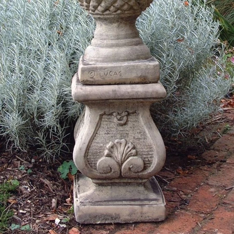 "STATUES & SCULPTURES Stone Scroll Column Pedestal for Garden Decor"