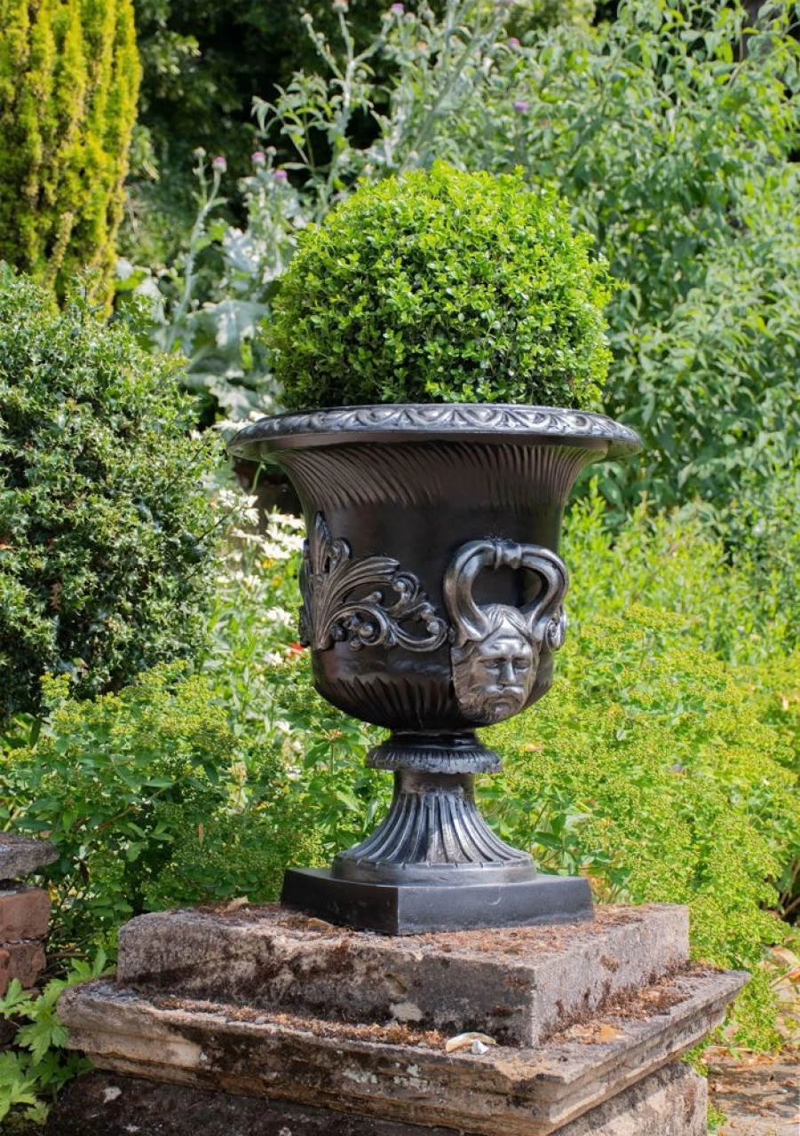 "STATUES & SCULPTURES Knightsbridge Bronze Metal Urn - Outdoor Garden Planter for Plants"