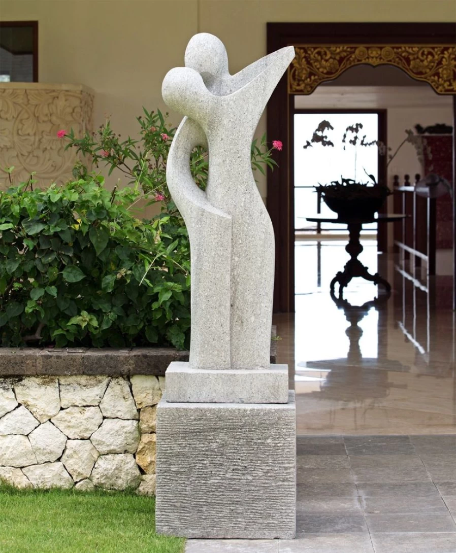 "STATUES & SCULPTURES Modern Stone Garden Statue - Elegant Outdoor Affection Art Decor"