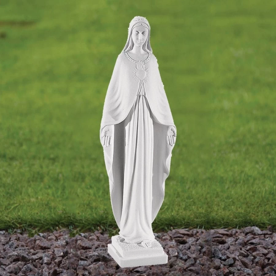 "36cm Virgin Mary Statue for Garden – Handcrafted Marble Resin Religious Sculpture by STATUES & SCULPTURES"