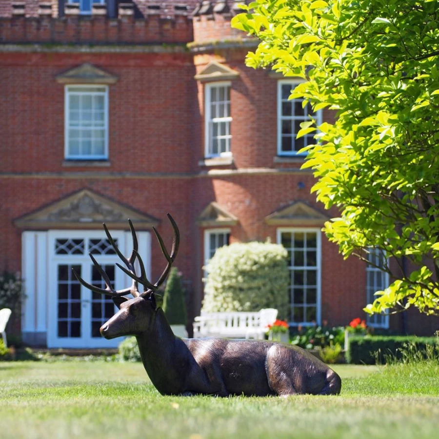 "Bronze Stag Deer Garden Statue - Laying Outdoor Wildlife Sculpture by STATUES & SCULPTURES"