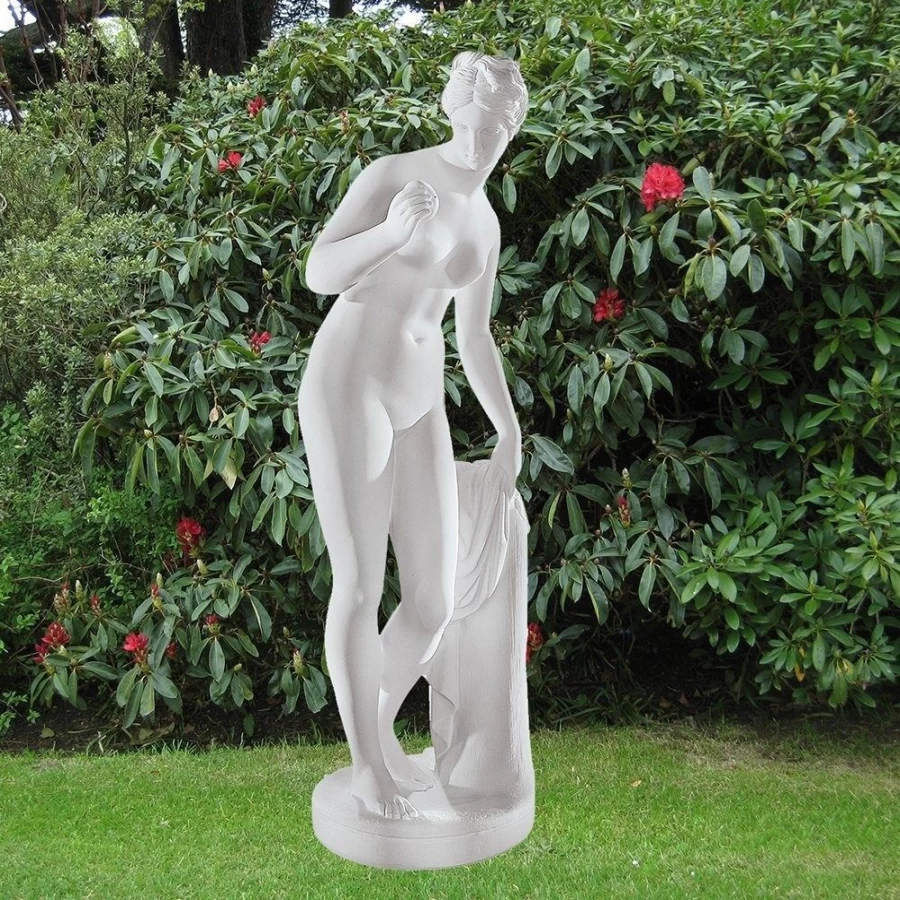 "STATUES & SCULPTURES Venus and Apple 120cm Handcrafted Marble Resin Statue – Classical Art Decor"